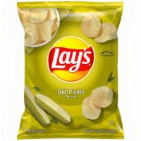 Lay'S Dill Pickle 2.625Oz · It all starts with farm-grown potatoes, cooked and seasoned to perfection. Then we add the f...