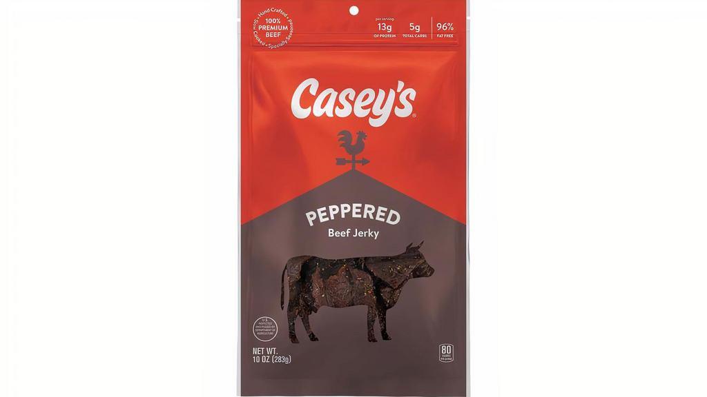 Casey'S Peppered Beef Jerky 10Oz · Casey's classic Beef Jerky with savory, high-quality flavor, but with a bonus peppery taste. Order this for curbside pickup or delivery today!