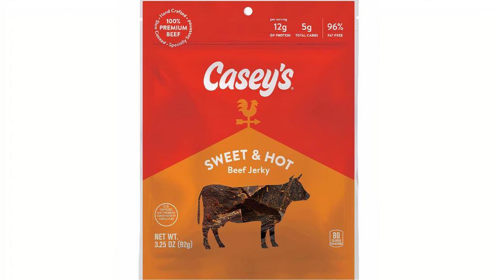 Casey'S Sweet & Hot Beef Jerky 3.25Oz · Casey's Sweet & Hot Beef Jerky offers a savory, meaty snack for those on the go.