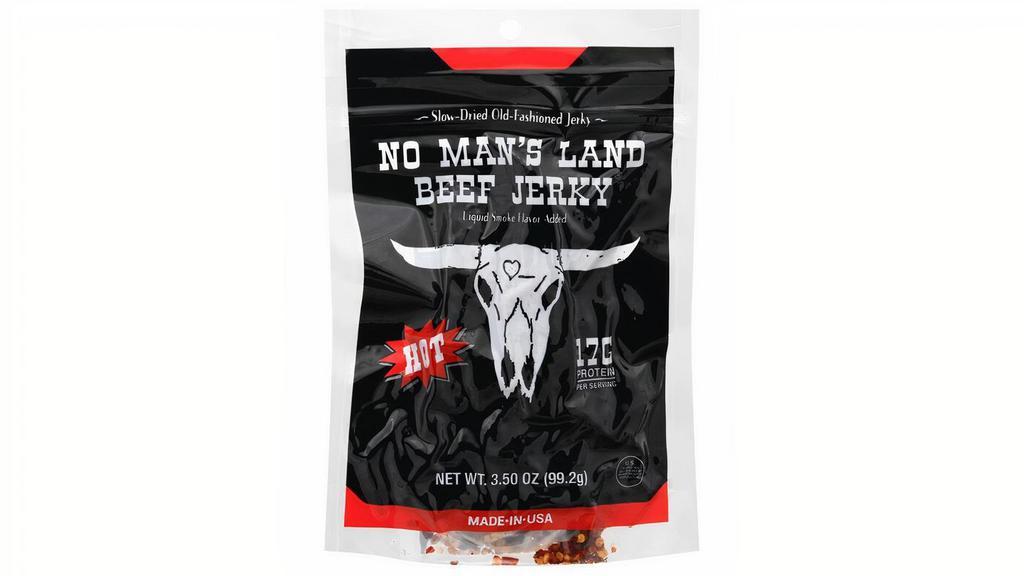 No Mans Land Hot Jerky 3.25Oz · If you like it spicy, our HOT Beef Jerky is for you. 100% USDA beef with a kick!