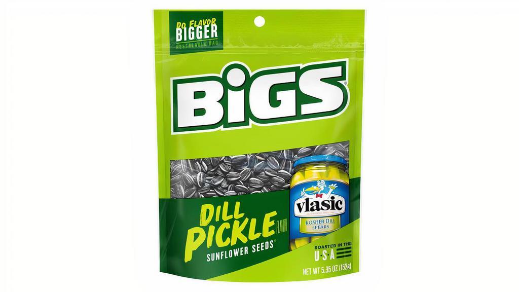 Bigs Dill Sunflower Seeds 5.35Oz · We don’t like to brag, but these seeds are kind of a big dill. Made in collaboration with the pickle pros at Vlasic® – America’s favorite pickle – these huge seeds are seasoned in crispy, tangy Vlasic dill pickle flavor for an authentic dill-iciousness you just don’t get with other dill flavored seeds.
