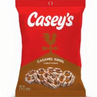 Casey'S Caramel Swirl Pretzels 4.25Oz · Introducing a sweet and salty Casey's snack! Enjoy our crunchy pretzels coated in sweet a ca...