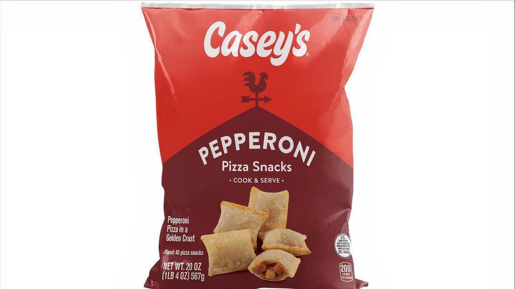 Casey'S Pepperoni Pizza Snacks 20Oz · Enjoy Casey's cook & serve pepperoni pizza snacks. Share with your friends, family, or have a quick & easy pizza-filled meal for yourself!