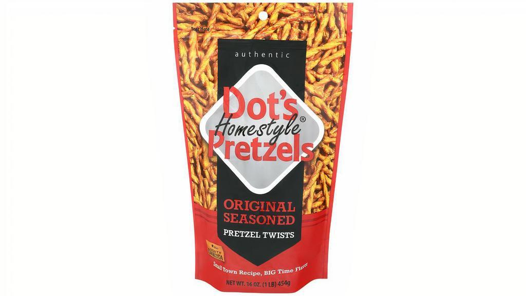 Dots Pretzels 16Oz · Pretzels dusted with our top-secret seasoning blend giving our snacks an undeniably amazing flavor. Each pretzel envelopes your taste buds in a delightful swirl of buttery, sweet, and spicy tang in each bite!