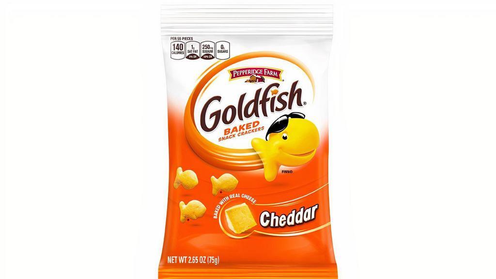 Goldfish Crackers Cheddar 2.65Oz · Goldfish® crackers have been making families smile for decades. And why not? They’re fun, baked with goodness, like real cheese, and—really, really yummy!