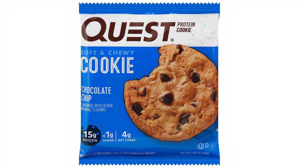 Quest Chocolate Chip Protein Cookie 2.03Oz · Each soft & chewy cookie is loaded with decadent chocolate flavored chunks and the protein you deserve to feed your cookie cravings.