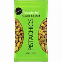 Wonderful Pistachios Shelled 2.5Oz · Roasted to perfection with just a touch of salt, our out-of-the-shell pistachios are ideal f...