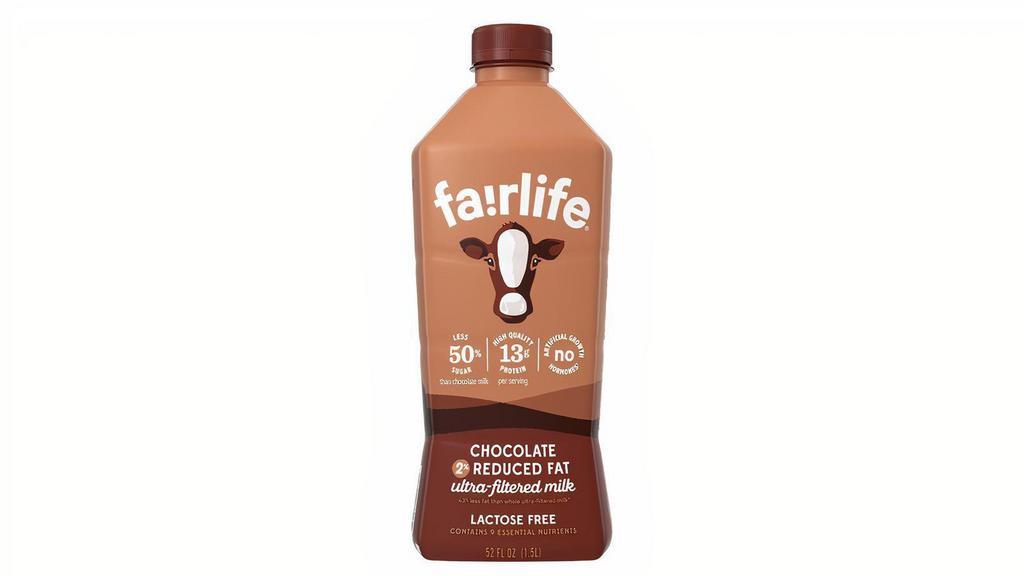 Fairlife Chocolate Milk 52Oz · Our rich and creamy fairlife® chocolate ultra-filtered milk has 50% less sugar and 50% more protein than regular chocolate milk.