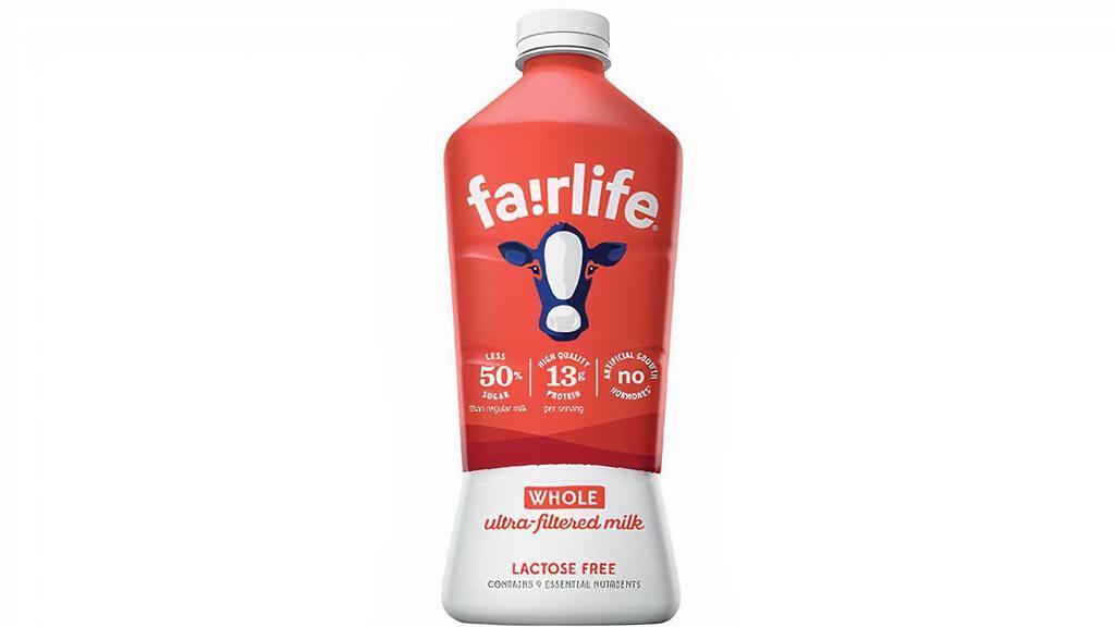 Fairlife Whole Milk 52Oz · Fairlife whole ultra-filtered milk is a new twist on a classic favorite. Deliciously creamy and full flavored but now with 50% more protein, 30% more calcium, and 50% less sugar than typically found in milk.
