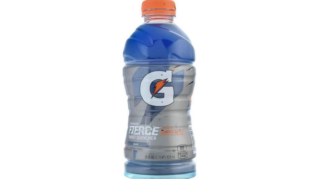 Gatorade Fierce Grape 28Oz · With a legacy over 40 years in the making, it's the most scientifically researched and game-tested way to replace electrolytes lost in sweat. Gatorade Fierce has a bold, intense flavor that hydrates better than water, which is why it's trusted by some of the world's best athletes.