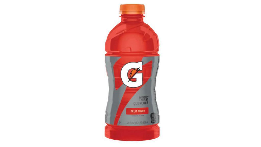 Gatorade Fruit Punch 28Oz · With a legacy over 40 years in the making, it's the most scientifically researched and game-tested way to replace electrolytes lost in sweat. Gatorade Thirst Quencher replenishes better than water, which is why it's trusted by some of the world's best athletes.