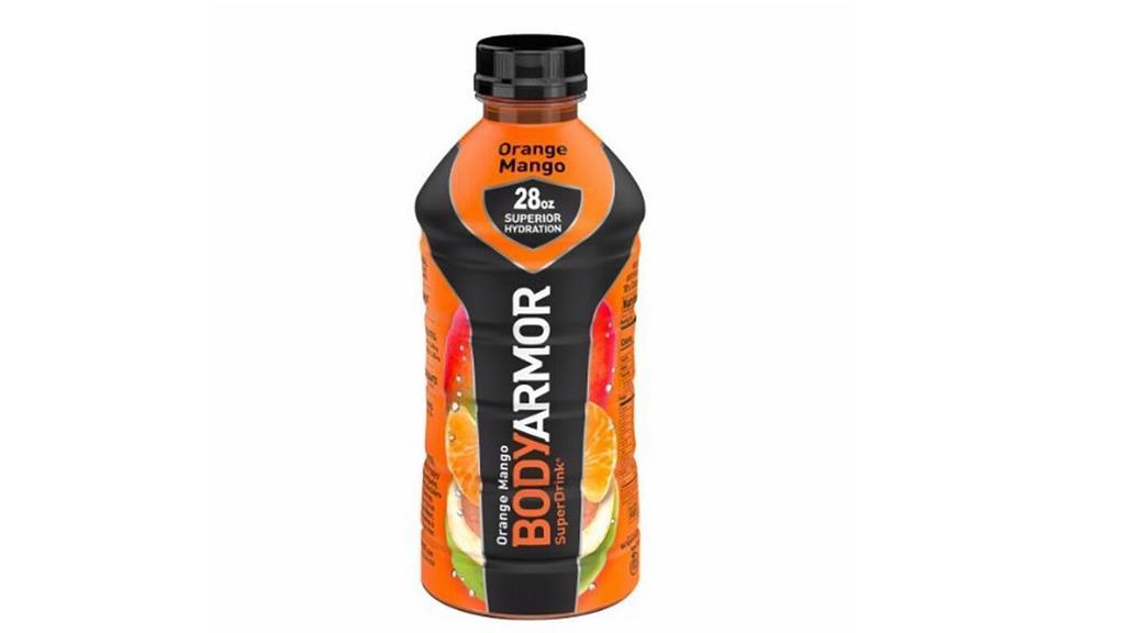 Bodyarmor Orange Mango 28Oz · BODYARMOR Sports Drink hydrates today’s athletes, no matter their game or goal by giving them the hard-working hydration they need to win. It’s got potassium-packed electrolytes, antioxidants and no artificial sweeteners, flavors, or dyes. BODYARMOR. More Than a Sports Drink.
