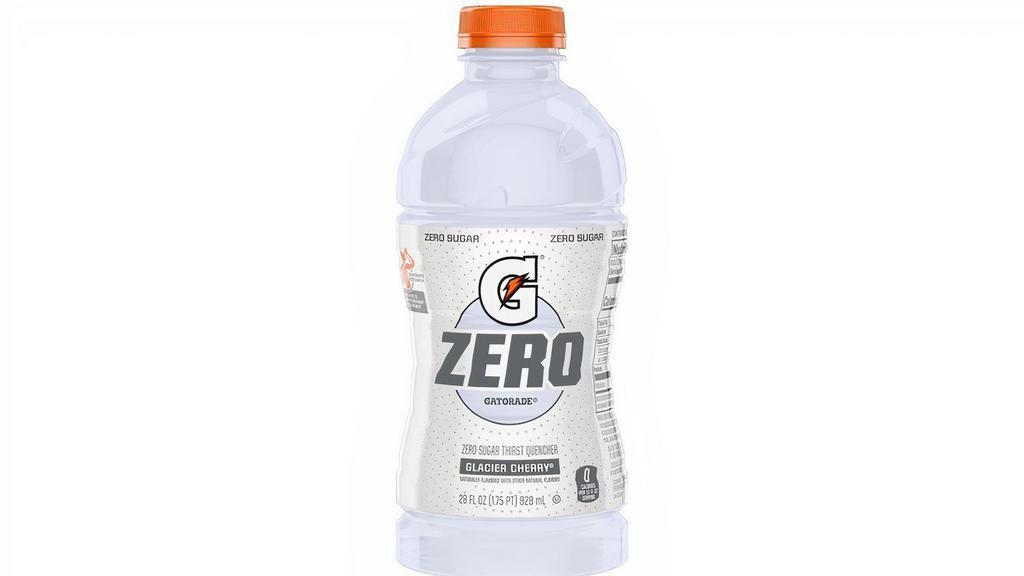 Gatorade Zero Glacier Cherry 28Oz · With a legacy over 50 years in the making, it's the most scientifically researched and game-tested way to replace electrolytes lost in sweat. Gatorade Thirst Quencher is specifically made to help keep you hydrated, which is why it's trusted by some of the world's best athletes.