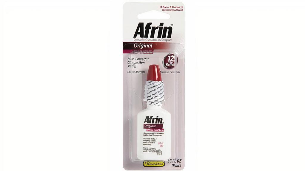 Afrin Nasal Spray 0.25Oz · Get fast, powerful nasal congestion relief! instantly, Original Maximum-Strength Afrin Nasal Spray can have you breathing better. No wonder it's the #1 doctor and pharmacist recommended nasal decongestant spray for congestion caused by colds and allergies. Afrin nasal spray: