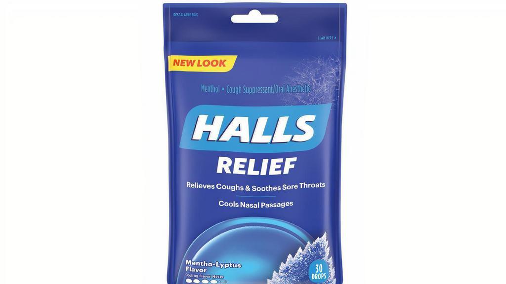 Halls Mentho-Lyptus Bag 30Ct · HALLS is here to rid the world of irritations, one cough and sore throat at a time. Whether it's a scratchy throat and a cough that won't quit, or if you just need a quick immune system boost, HALLS has you covered. Use the fast, effective relief of HALLS as a compliment to your allergy medication during allergy season when pollen, grass and trees can trigger irritating coughs and scratchy, sore throats.