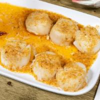 Steamed Scallops · Scallop is first steamed then seasoned with one of our special seasoning.