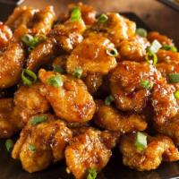 Orange Shrimp (Doordash Put Wrong Picture With This Dish) · Hot & spicy. Lightly deep fried jumbo shrimp, cooked with dried hot chili peppers in a sweet...