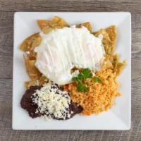 Chilaquiles Verdes O Rojos · Gluten Free. 925 Calories. Strips of fried corn tortillas simmered in homemade salsa, toppin...
