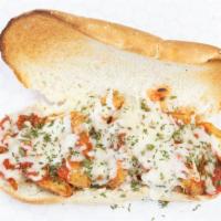 Veal Parmigiana Sub · Veal topped with marinara sauce and mozzarella cheese.