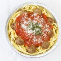 Spaghetti With Meatballs · Pasta, meatballs, sicily pasta sauce.
