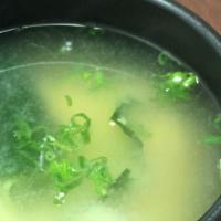 Miso Soup · Tofu, seaweed, and scallion.