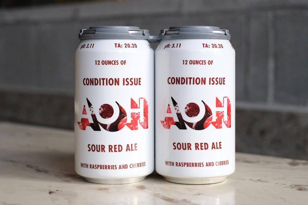 Antiques On High Condition Issue · Sour Red Ale with Michigan cherries and Ohio red raspberries. Moderately sour. 7.5% abv (4 pack)