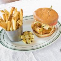 Fish Sandwich · Four oz. cod fillet fried golden brown and served with lettuce, tomatoes and tartar sauce on...