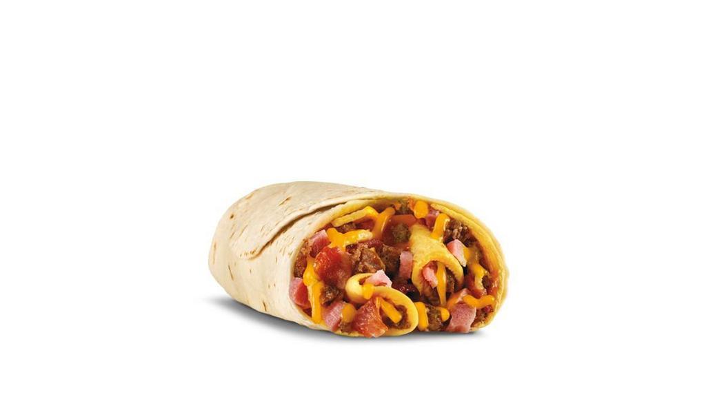 Loaded Breakfast Burrito · Loaded omelets filled with crumbled sausage, bacon, ham and cheddar cheese, topped with more cheddar cheese wrapped in a warm flour tortilla. . Breakfast served until *10:30am (*Hours may vary by day)