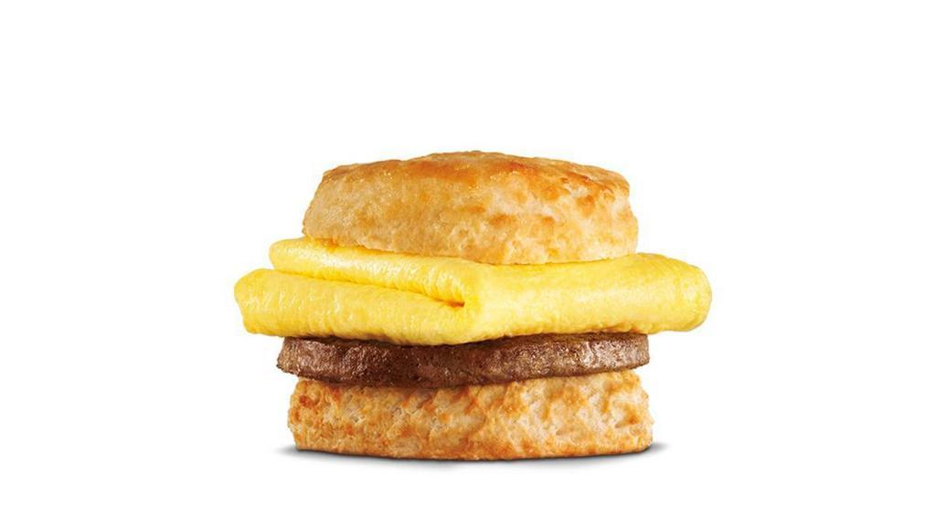 Sausage & Egg Biscuit · A grilled sausage patty and folded egg on a Made From Scratch™ Biscuit.. Breakfast served until *10:30am (*Hours may vary by day)