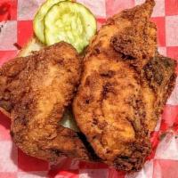 1/4 White Meal · Two pieces of white meat fried chicken with your choice of any two sides!