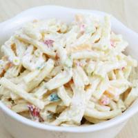 Mac And Cheddar Salad · This macaroni salad kicks it up with the creamy blend  of sour cream and cheddar. 280 cal.