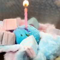 Unicorn Pizza · Nutella pizza topped with cotton candy, marshmallows and ice cream