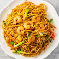 Shrimp Lo Mein · Egg noodle dish with shellfish.