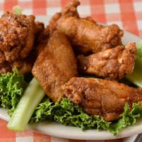 Uncle Bub’S Wings (10) · Jumbo fried-to-order chicken wings, tossed in our secret blend of flour & seasonings, served...