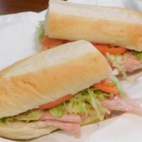 Wacker Dr. (Ham) · Ham stacked high topped with Swiss cheese, shredded lettuce, tomato, and your choice of spre...