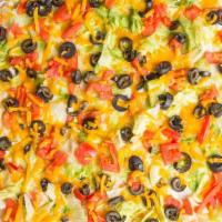 Taco (Small) · Salsa, ground beef or chicken, cheddar, sour cream, lettuce, tomatoe and black olives. 1796 ...