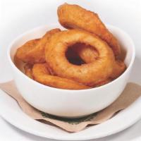 Side Beer-Battered Onion Rings · thick-cut & beer battered .