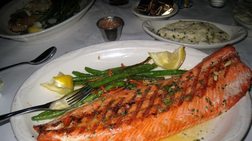 Norwegian Salmon (À La Carte) · Grilled fillet of buttery, cold water salmon finished with herb-garlic butter.

Consuming raw or undercooked meats, poultry, seafood, shellfish, or eggs may increase your risk of food-borne illness.
