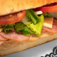 Small Ham N' Cheese · Ham, cheese, onions, lettuce, tomatoes, tubby's famous dressing.