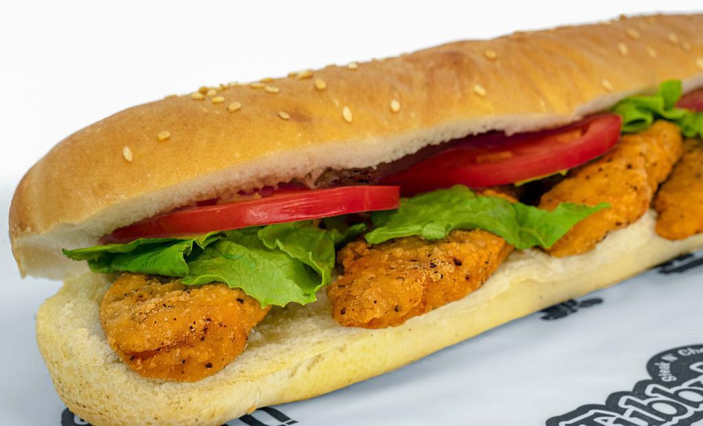 Regular Crispy Chicken · Made with our chicken tenders, topped with lettuce, tomatoes and your choice of mayo or honey mustard.