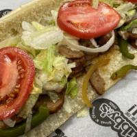 Regular Italian Sausage · Italian sausage, cheese, green peppers, onions, lettuce, tomatoes, Tubby's famous dressing.