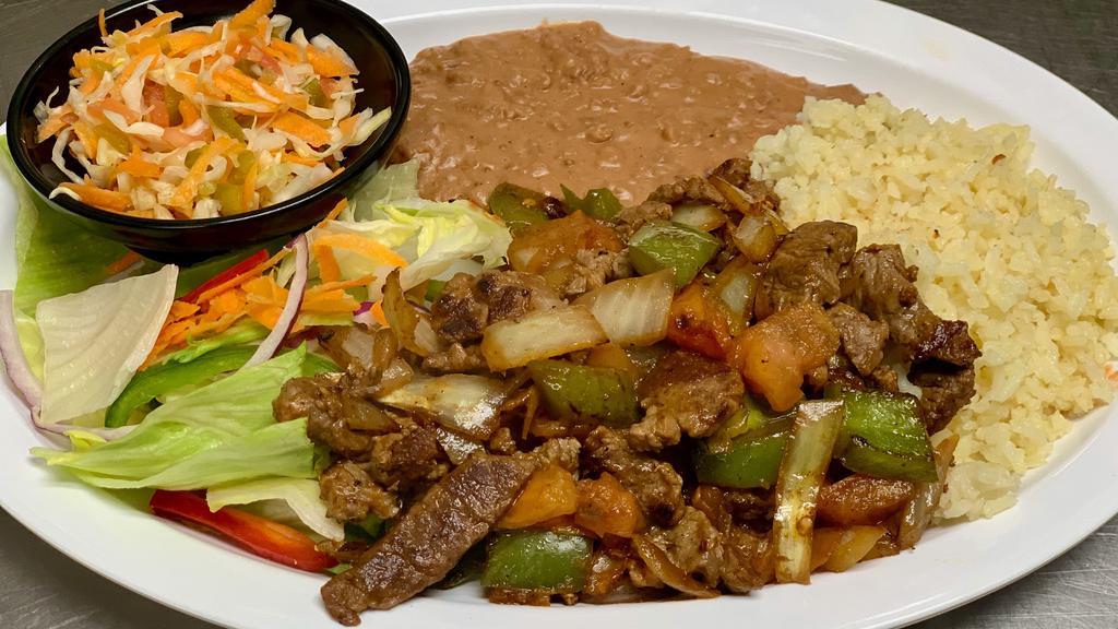 Steak Ranchero · Beef grilled with bell pepper, onion, & tomato.