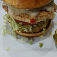 Turkey Burger · Housemade patty blended with peppers and onion with Swiss cheese, fresh avocado, and spicy m...