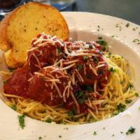 Spaghetti & Meatballs · Spaghetti noodles topped with original broadway sauce and three homemade meatballs.