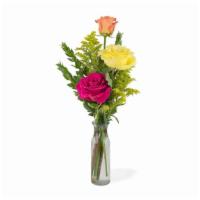 Cheerful · Cheer’s a little something to make your day. Colorful roses in yellow, orange and hot pink.