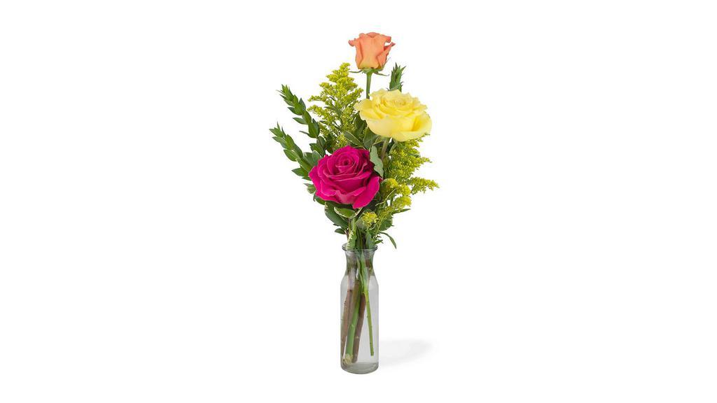 Cheerful · Cheer’s a little something to make your day. Colorful roses in yellow, orange and hot pink.
