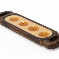40 Oz Wood Candle Tray, Bourbon Vanilla · 