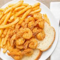 20 Pc Shrimp · Served with fries and bread.