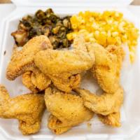 Whole Chicken Wings 6 Piece  (Dinner) · Comes w/ 2 sides