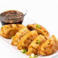 Chicken & Vegetable Potstickers · 6 Chicken & Vegetable  Potstickers served w/ your choice of our tasty Signature Sauces.  Mos...